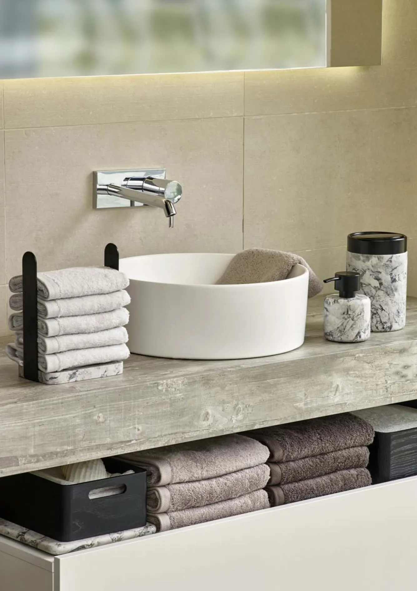 Aquanova Guest towel holder NERO color Alba (grey)