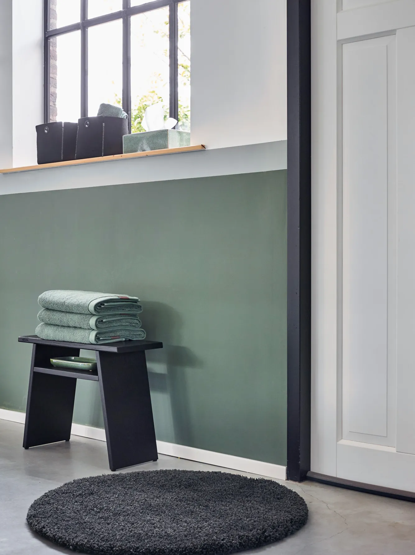 Aquanova Round bath mat Ø80 cm MUSA color Thyme-293 (green)