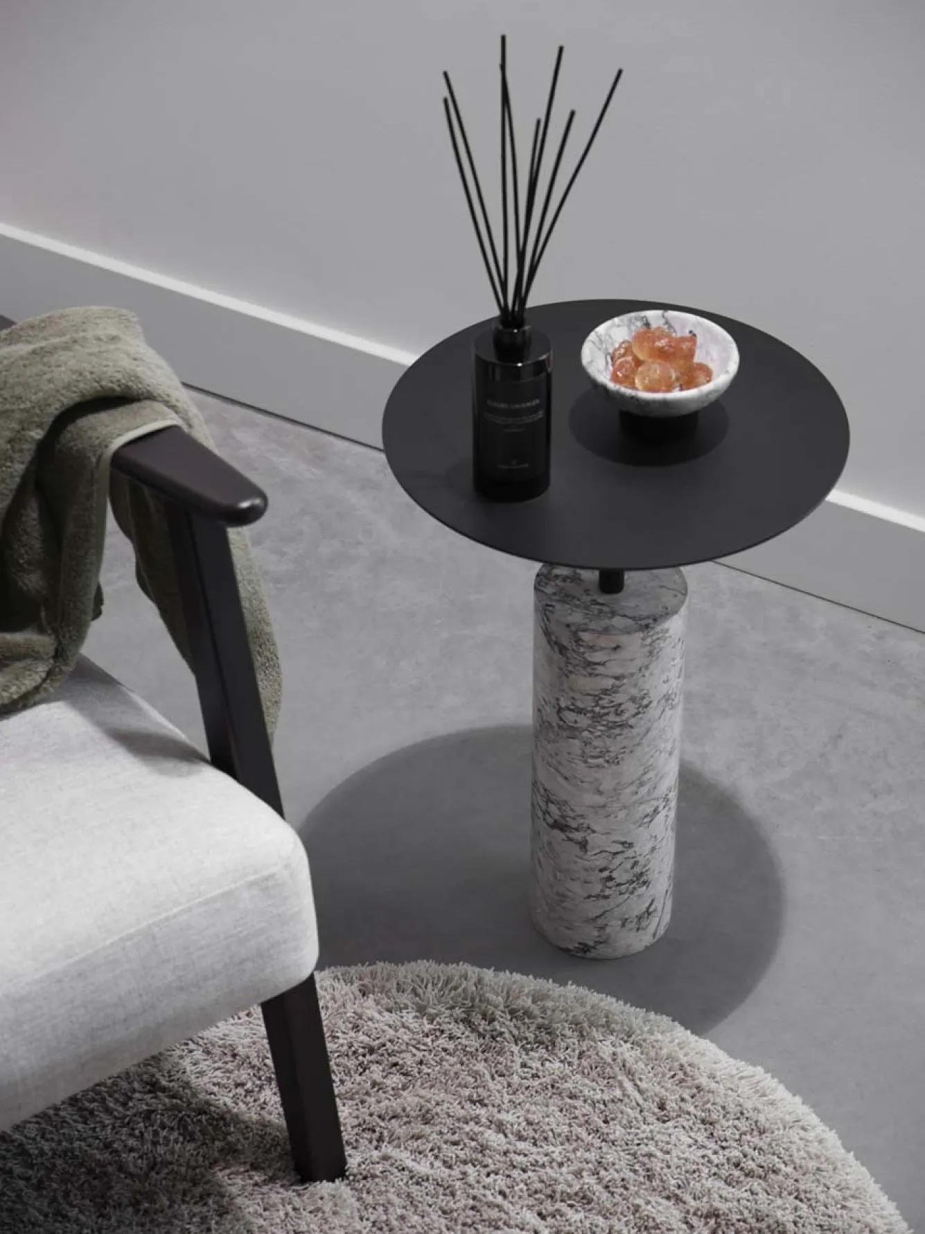 Aquanova Side table NERO color Alba (gray)