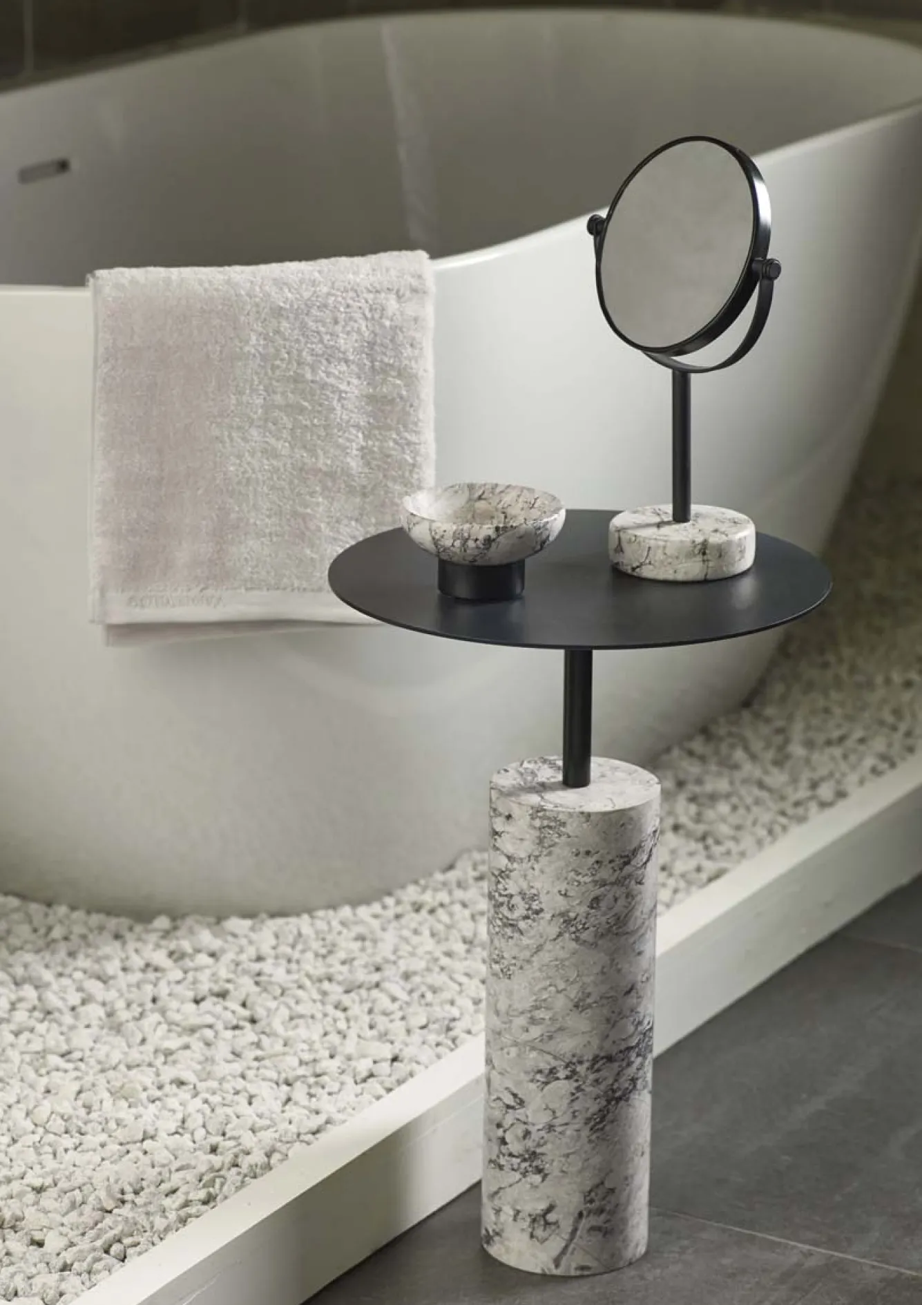 Aquanova Side table NERO color Alba (gray)