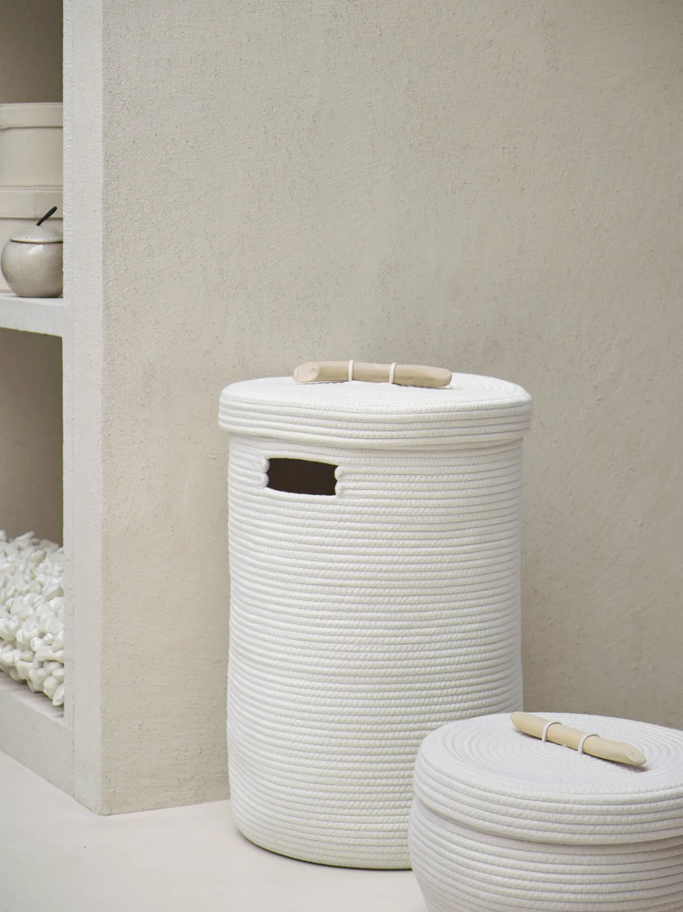 Aquanova Storage basket OTIS color Ivory-10 (ivory / white)