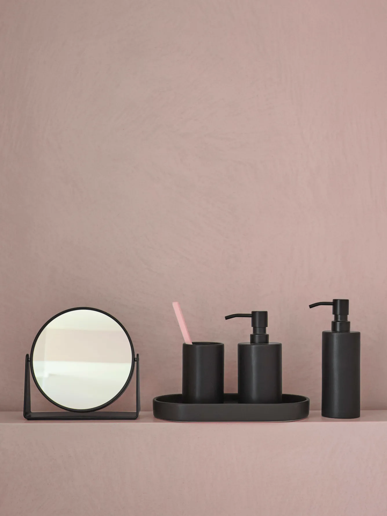 Aquanova Toilet brush holder FORTE wall, color black (FORBHW-09)