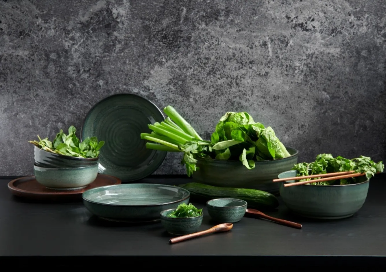 ASA Selection POKÉ bowl / serving dish 25 cm color Ocean-264 (green)