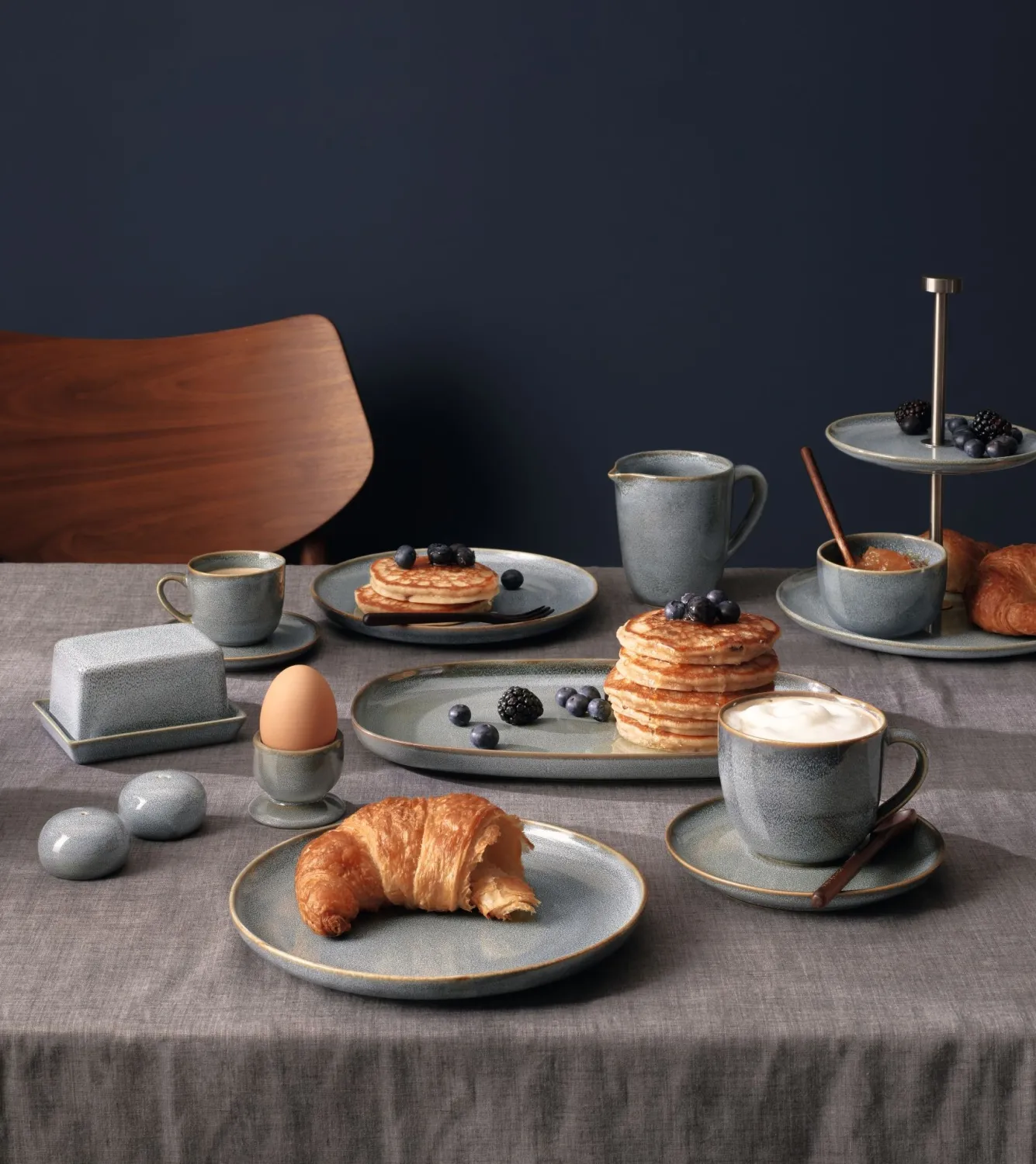 ASA Selection SAISONS espresso cup and saucer color Denim (blue)