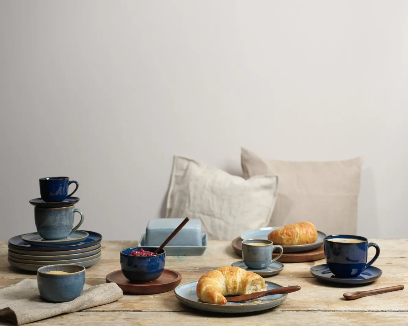 ASA Selection SAISONS espresso cup and saucer color Denim (blue)