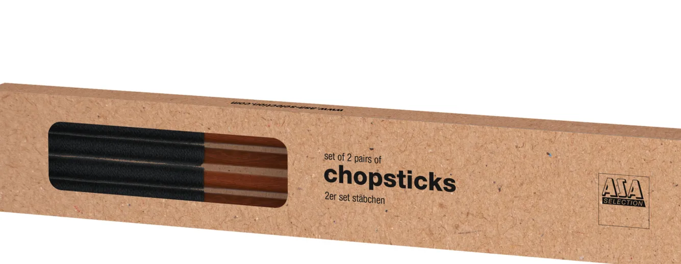 ASA Selection WOOD Dark wooden chopsticks (set/2) black handle