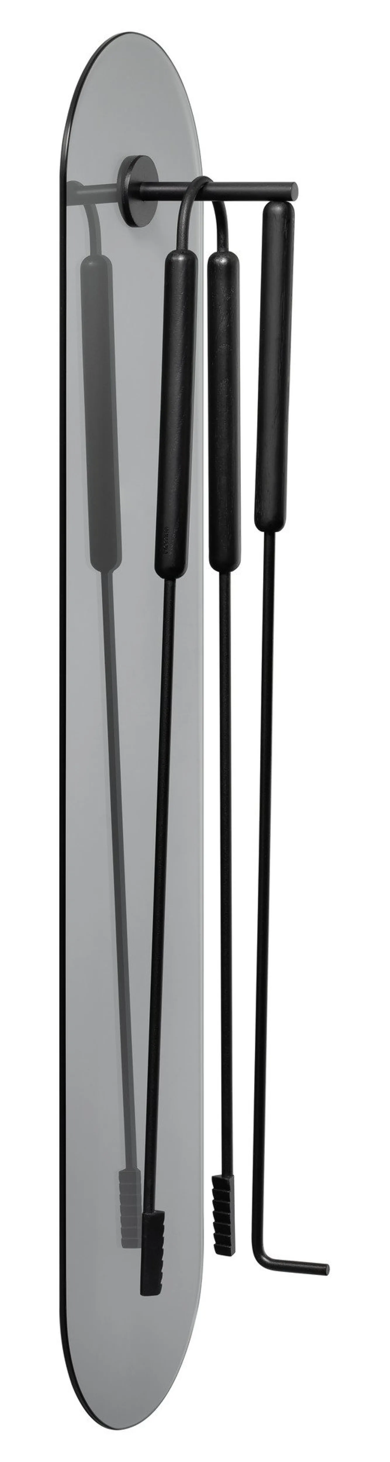 Blomus ASHI 3-piece fireplace set wall (black oak) 66160