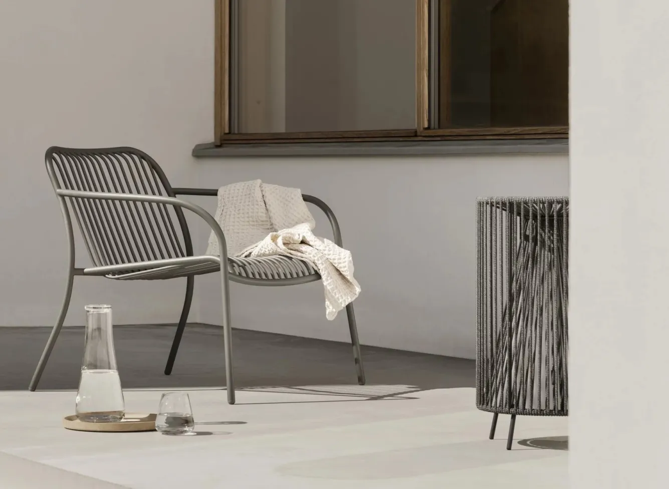 Blomus Bath towel waffle pattern 70x140 cm CARO color Moonbeam, 400 gr/m² (68996)