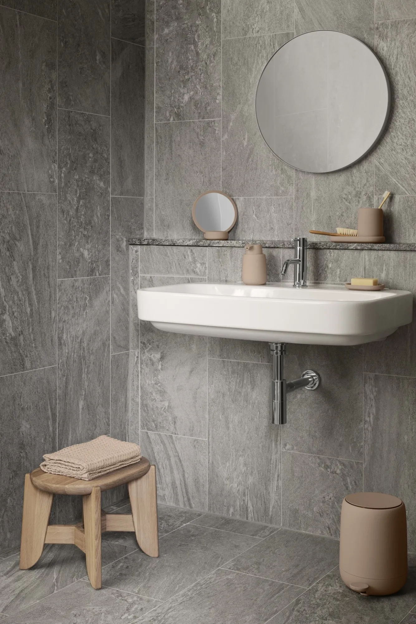 Blomus Bath towel CARO waffle pattern 70x140 cm Misty Rose (66385)