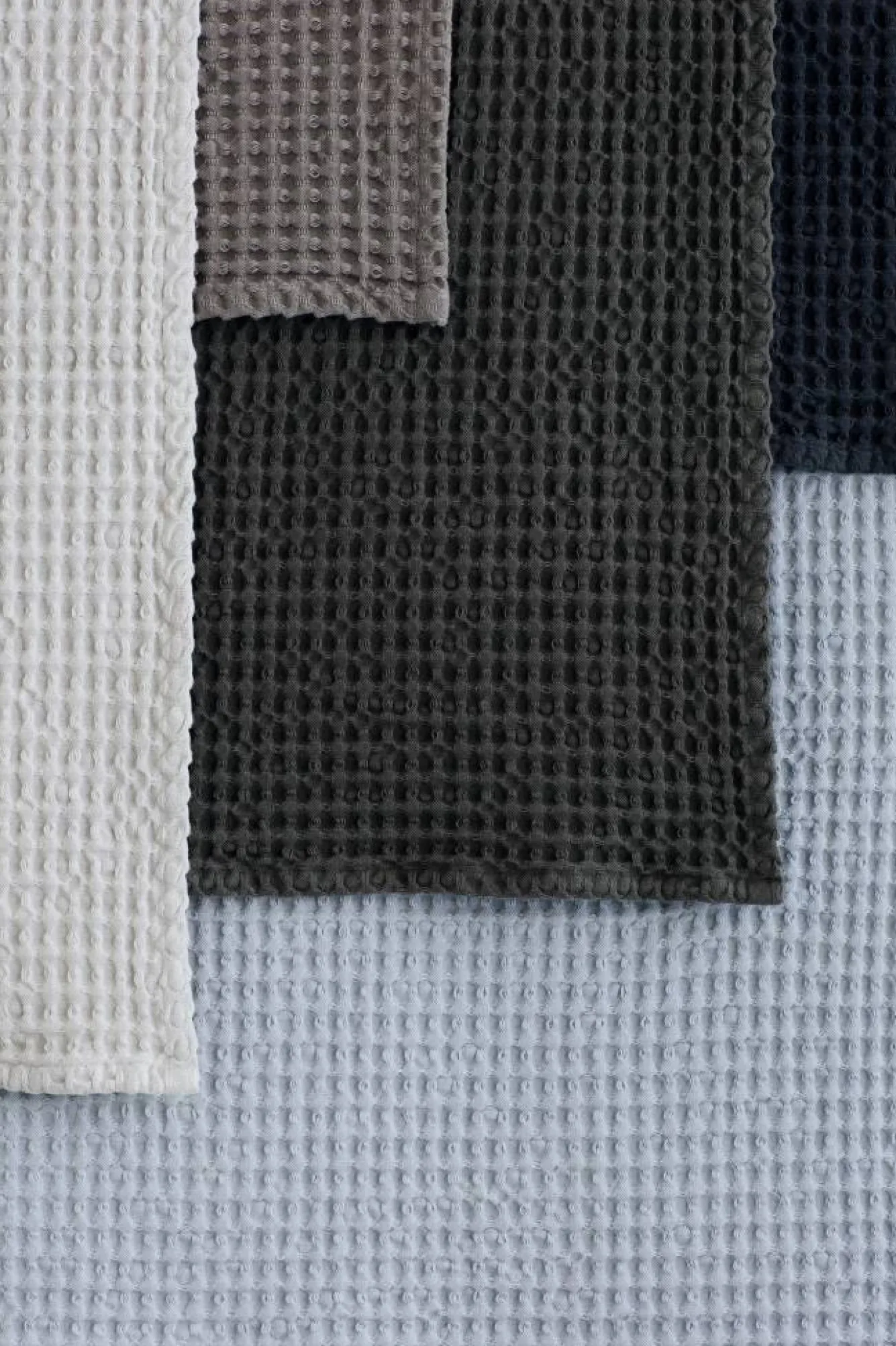 Blomus Guest towel (set / 2) waffle pattern 30x30 cm CARO color Micro Chip, light gray, 400 gr / m² (69008)