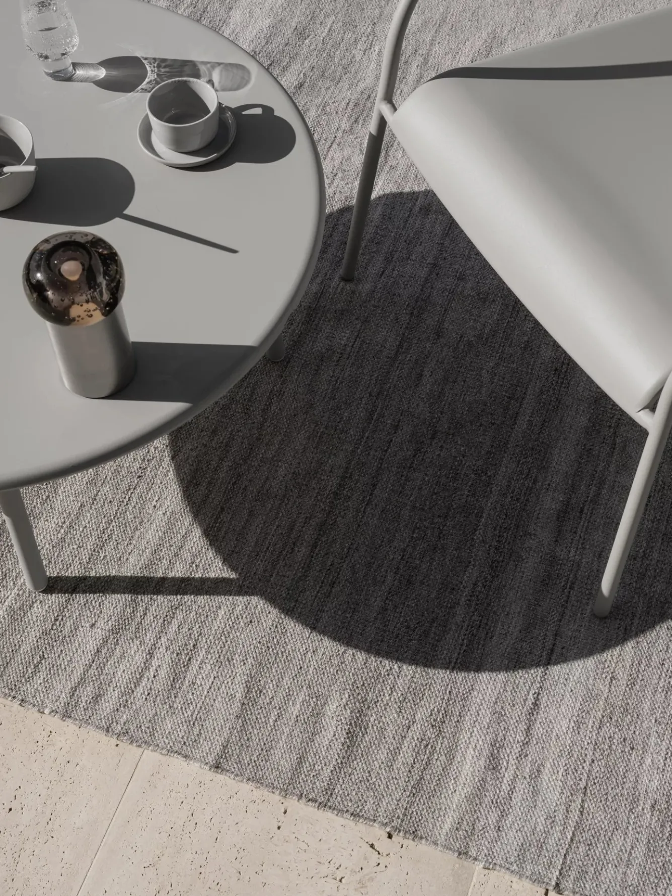 Blomus KIVA outdoor rug color Zinc Melange (medium)