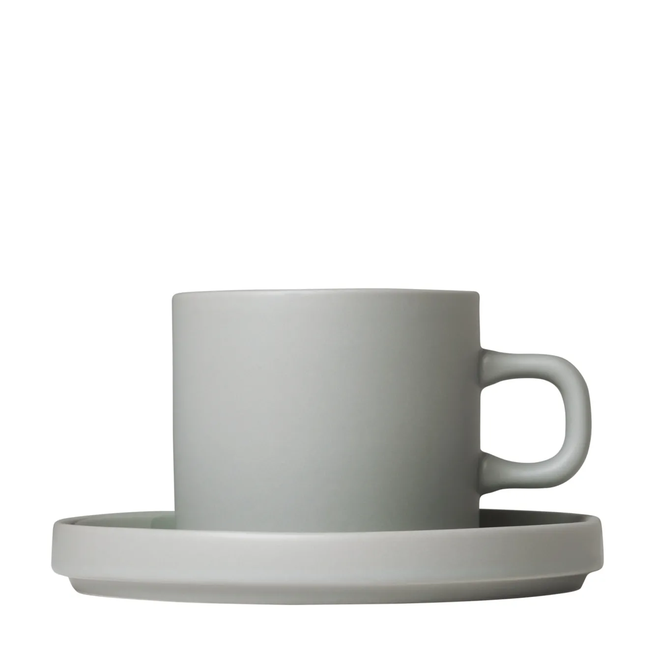 Blomus PILAR 2 coffee cups 200 ml with saucer Mirage Gray (63911)