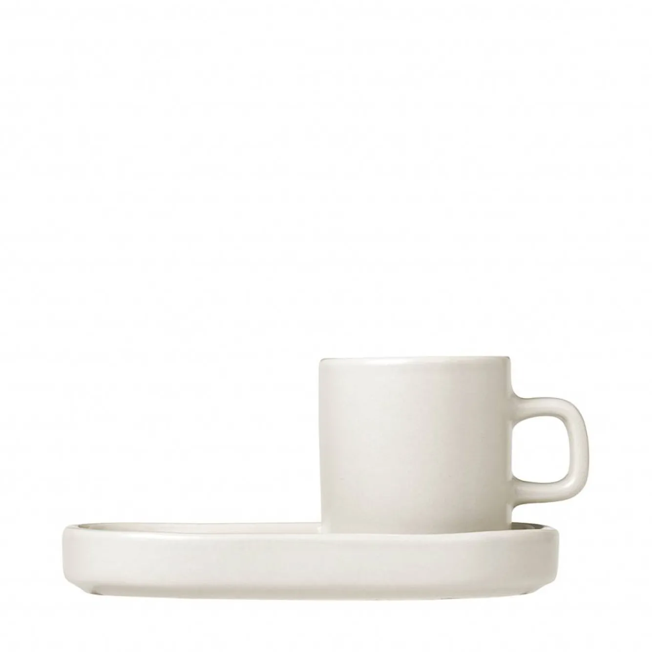 Blomus PILAR 2 espresso cups 50 ml with saucer Moonbeam (63703)