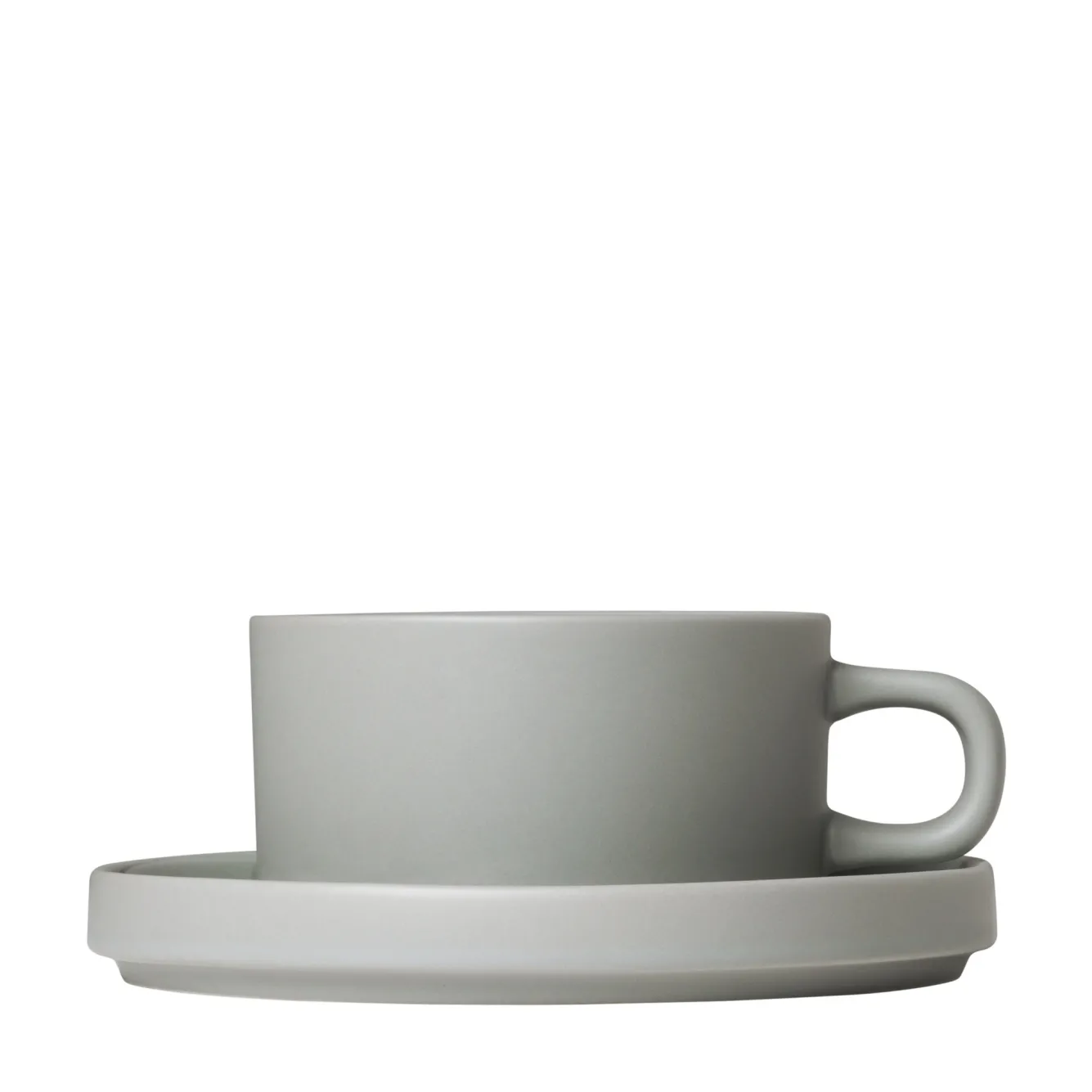 Blomus PILAR 2 tea cups 170 ml with saucer Mirage Gray (63912)