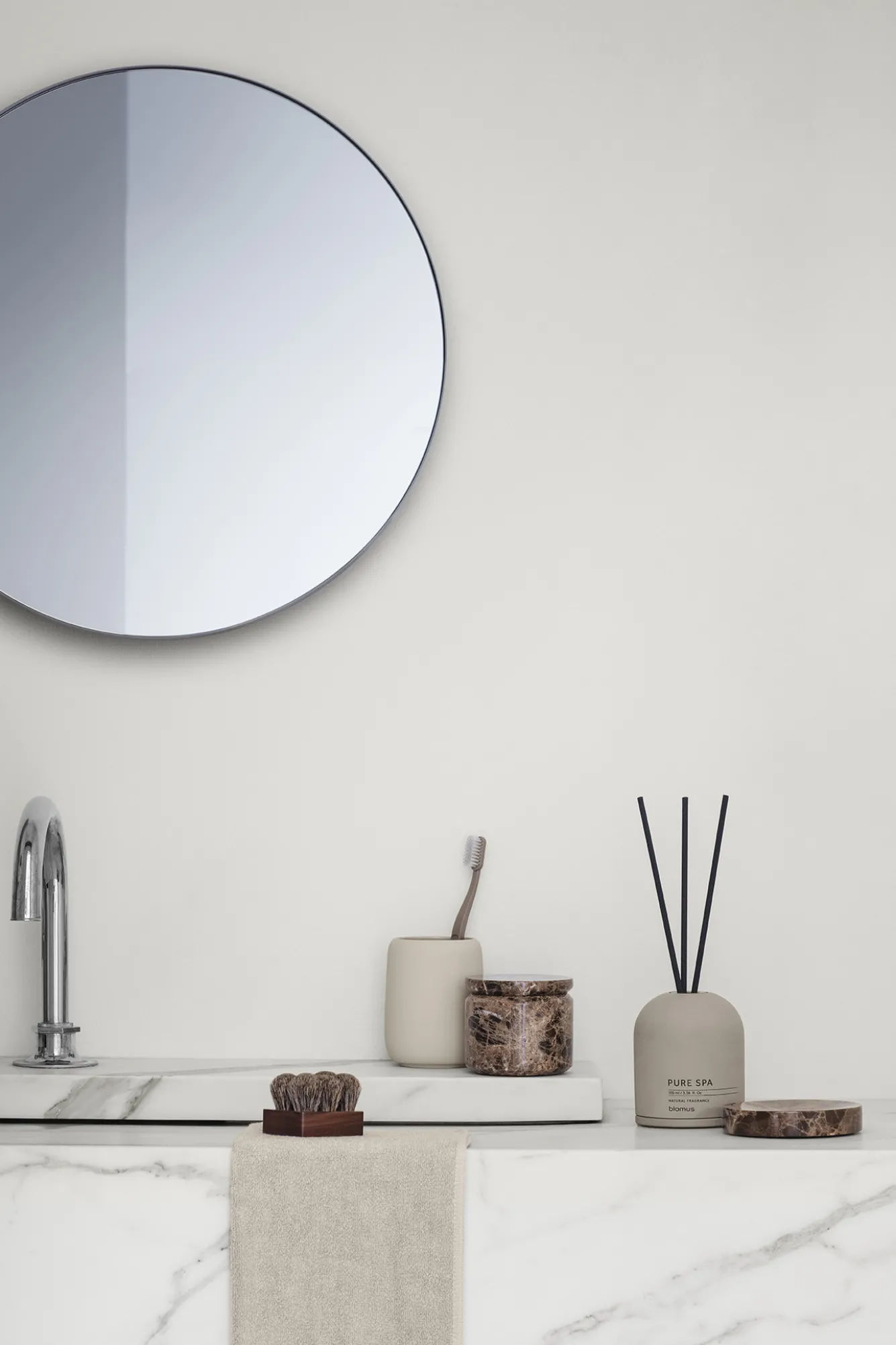 Blomus RIM wall mirror 50 cm (Steel Grey) 66003