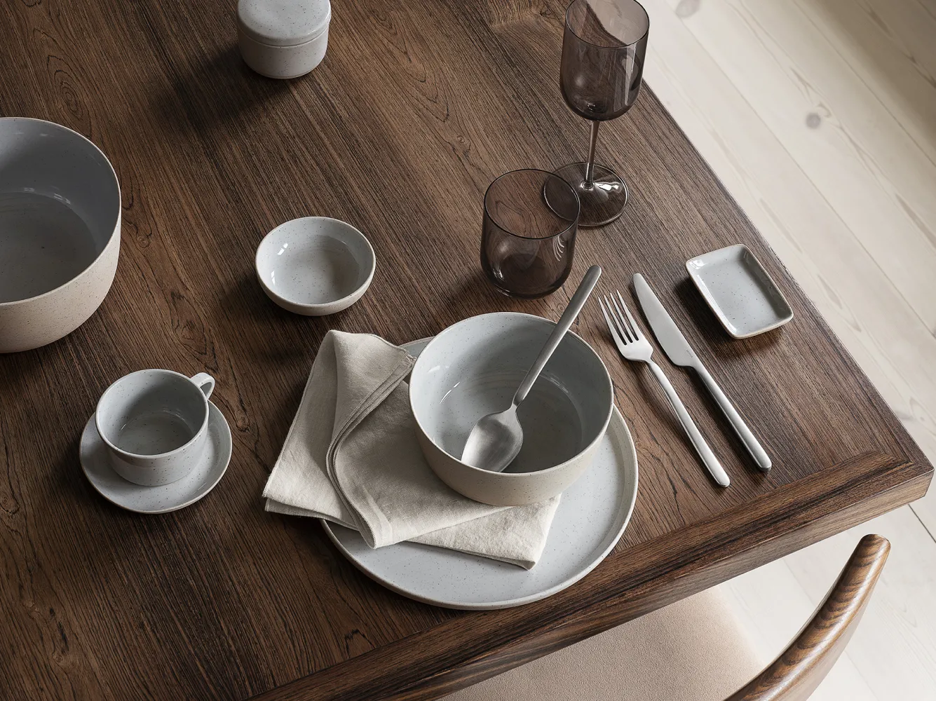 Blomus SABLO Stone - milk jug and sugar bowl (64320, 64321)