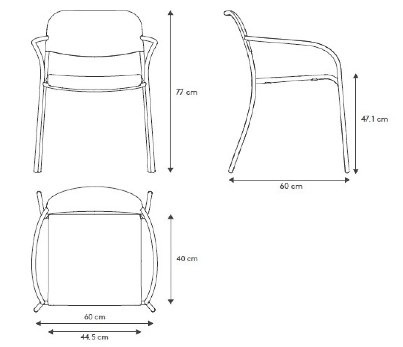 Blomus YUA garden chair armrest Granite Gray (62175)