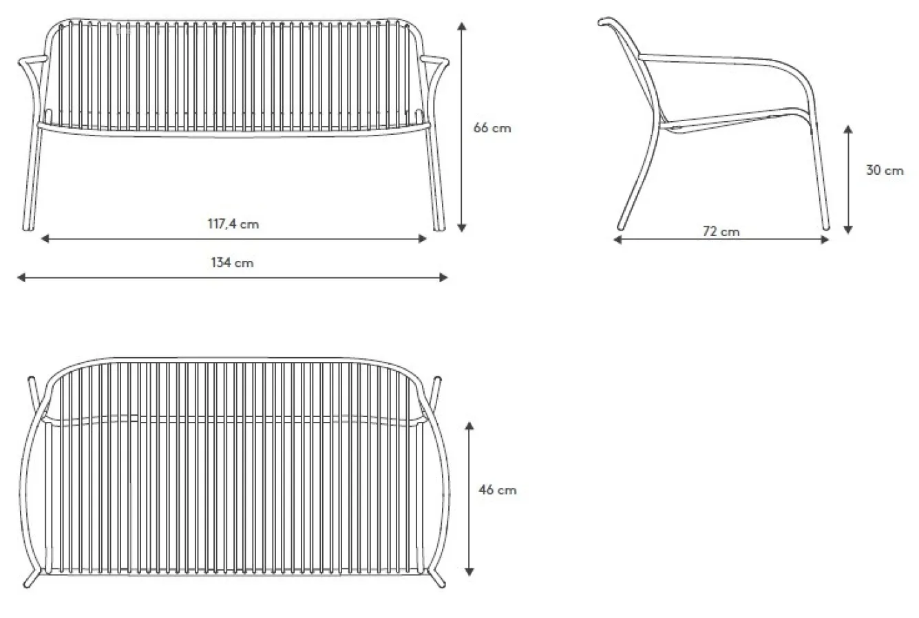 Blomus YUA WIRE garden bench Silk Gray (62183)