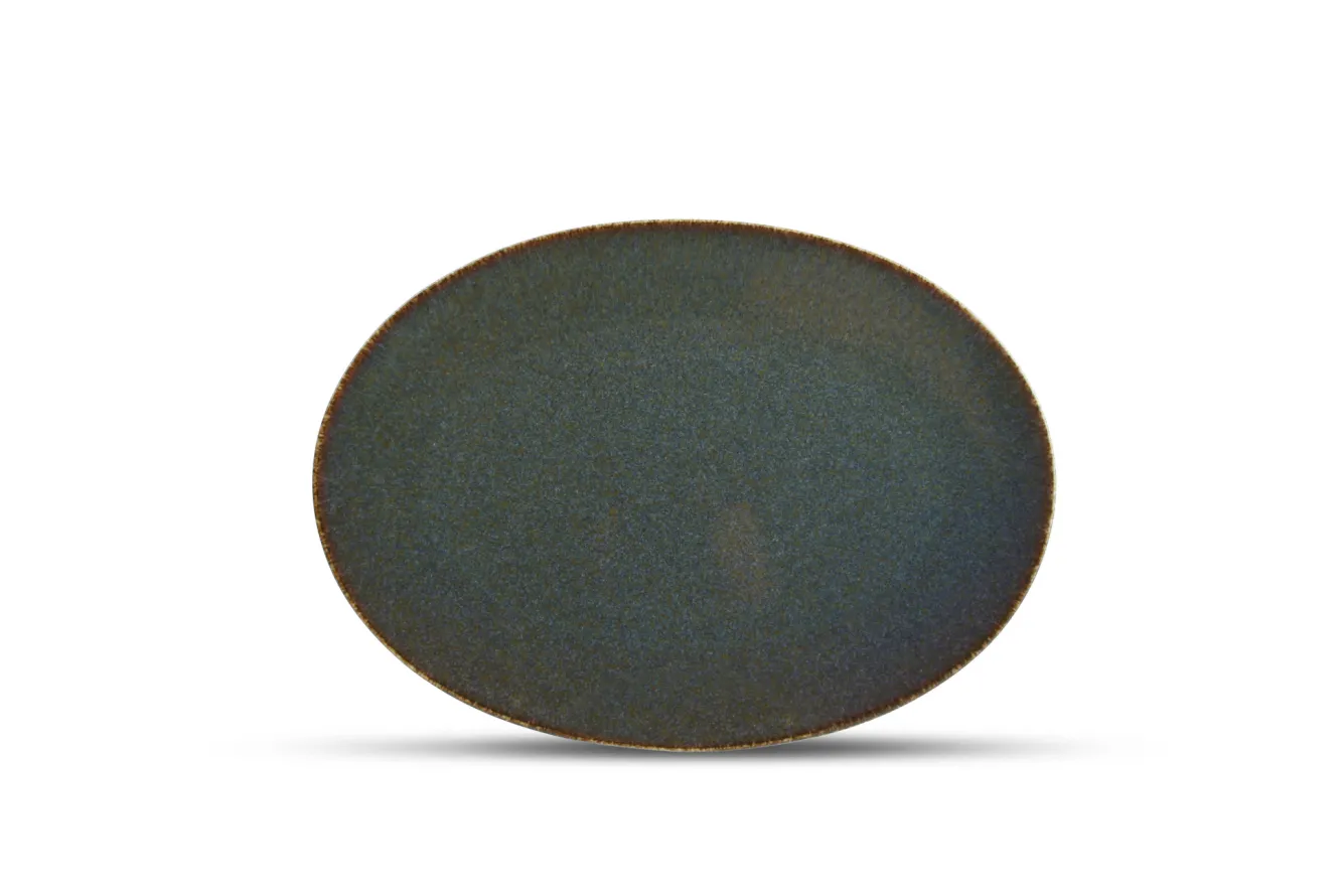 BonBistro CIRRO flat plate oval 30 cm - Green multi (740556)