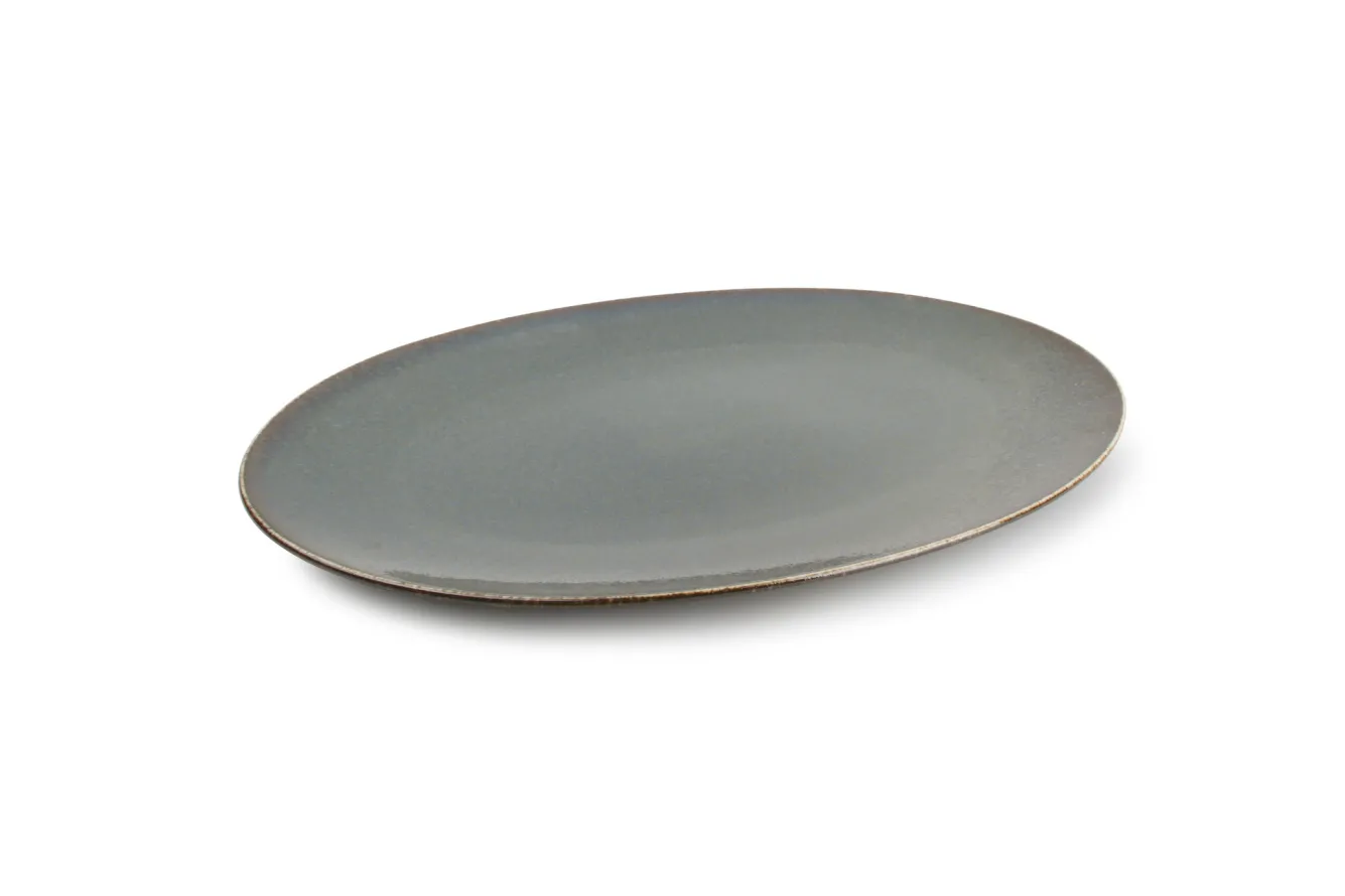 BonBistro CIRRO flat plate oval / serving plate 36 cm - Green multi (740557)