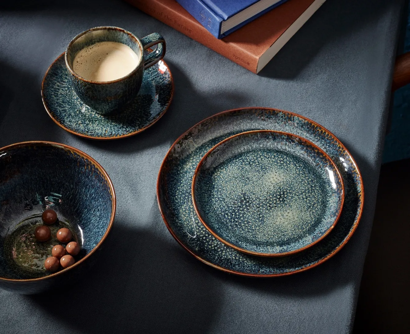 SP MIELO mocha cup and saucer 100 ml sapphire (set / 4) 840180