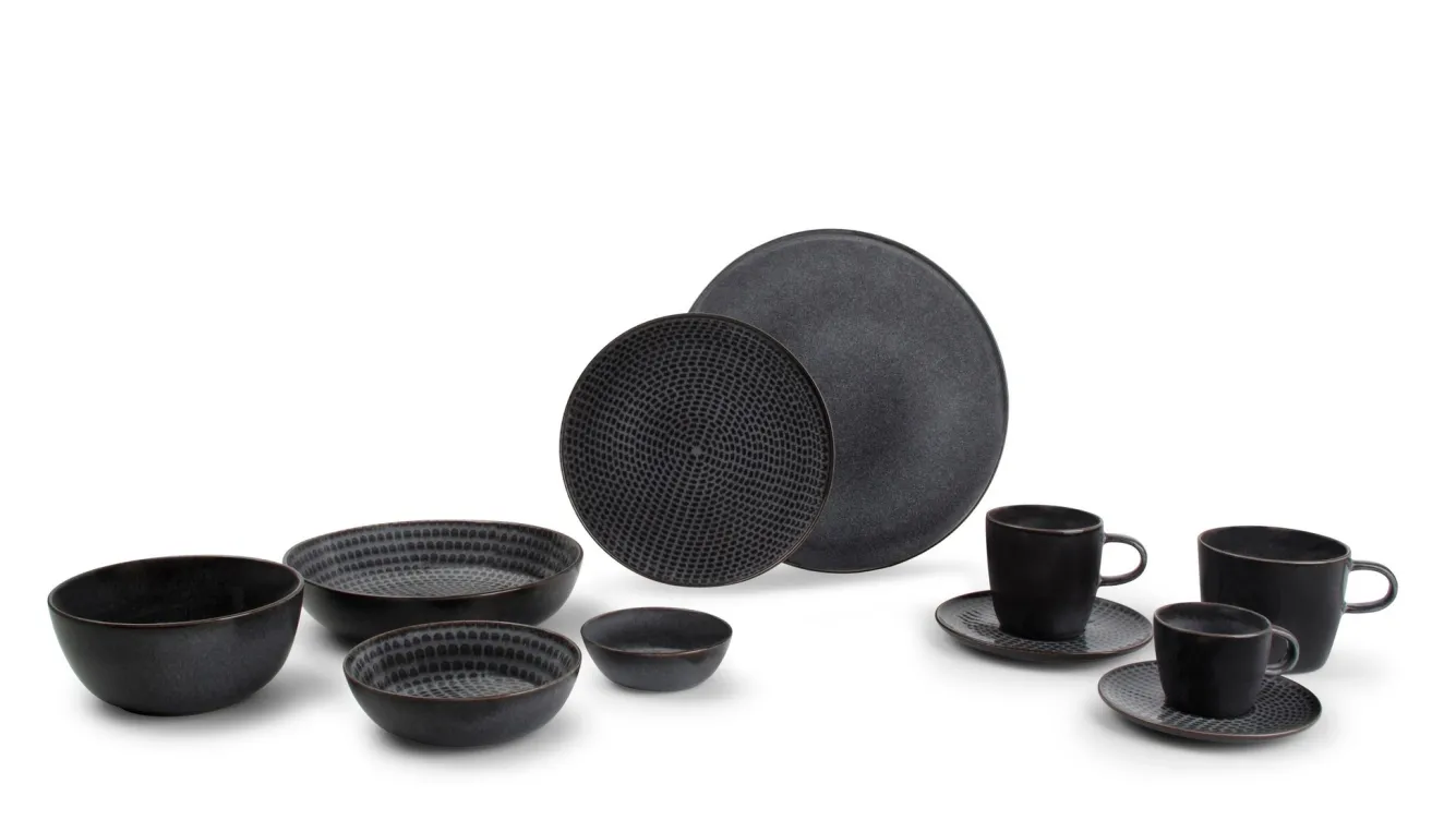 SP STITCH cup and saucer 180 ml gray (set/4) 850271