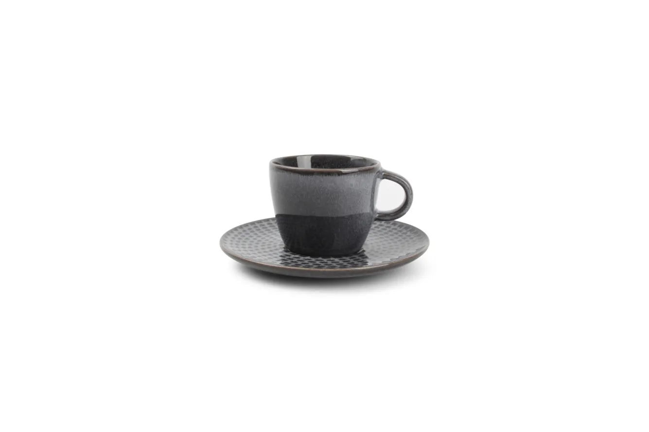 SP STITCH espresso cup and saucer 90 ml gray (set / 4) 850270