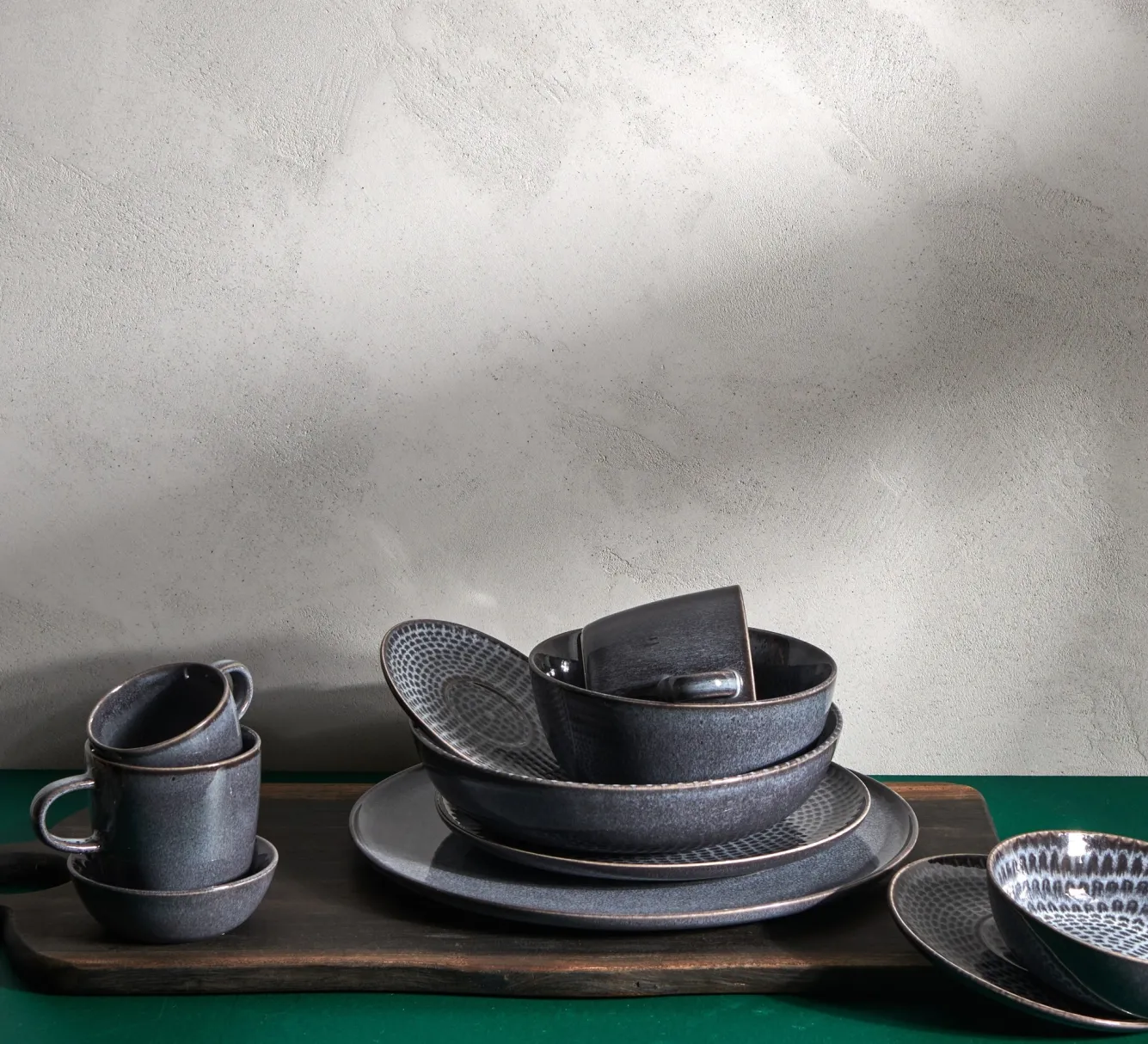 SP STITCH espresso cup and saucer 90 ml gray (set / 4) 850270