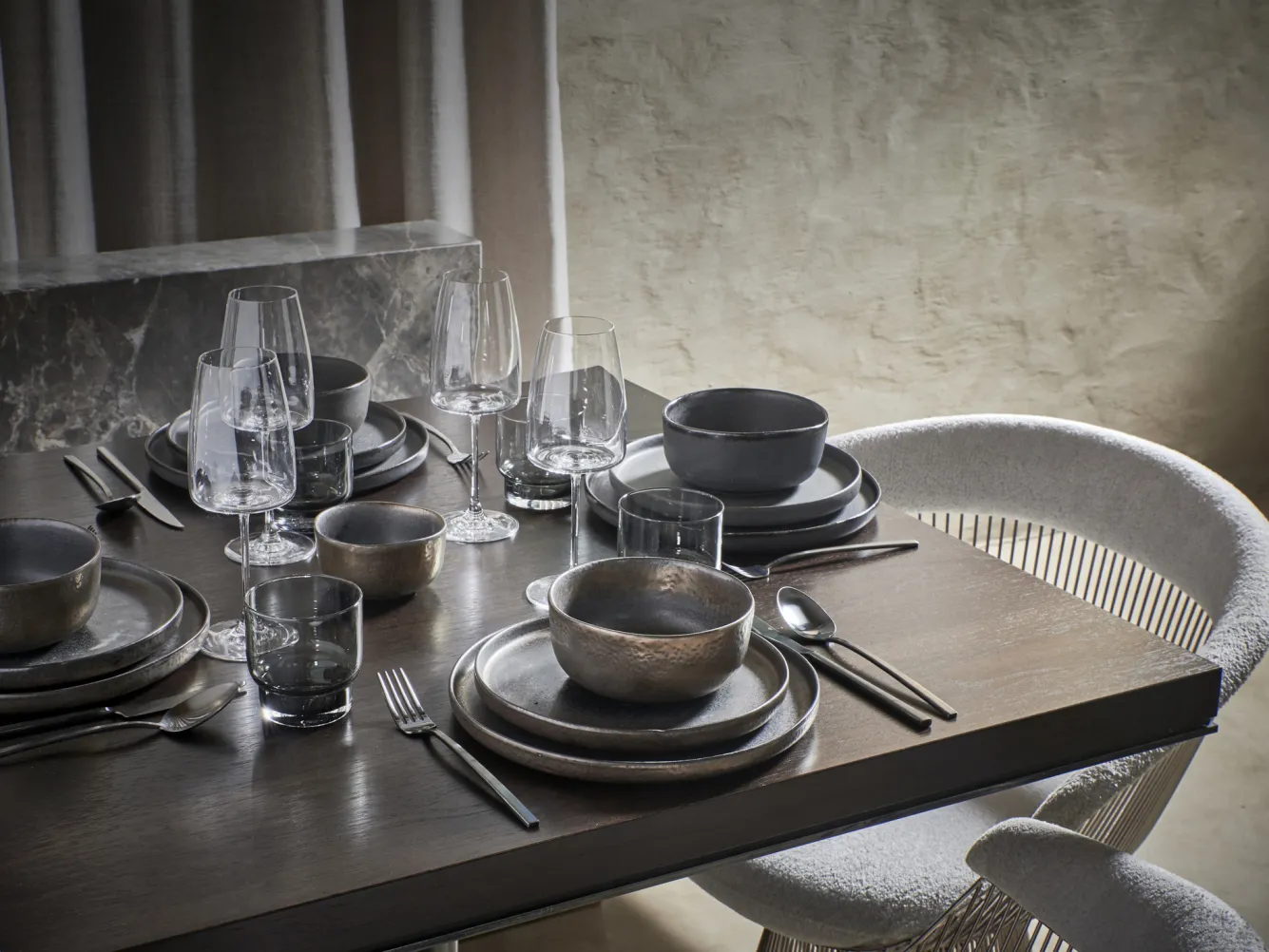 SP STUDIO URBAN bowl 10 cm gold graphite (set / 4) 803250