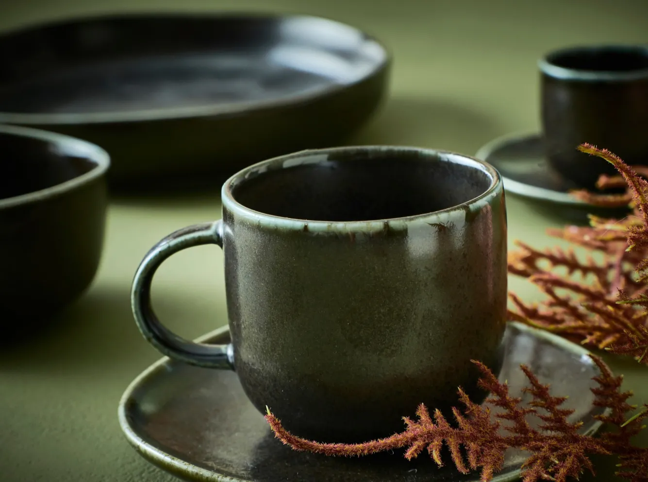 SP STUDIO URBAN espresso cup and saucer - Ebony (803546 + 803547)