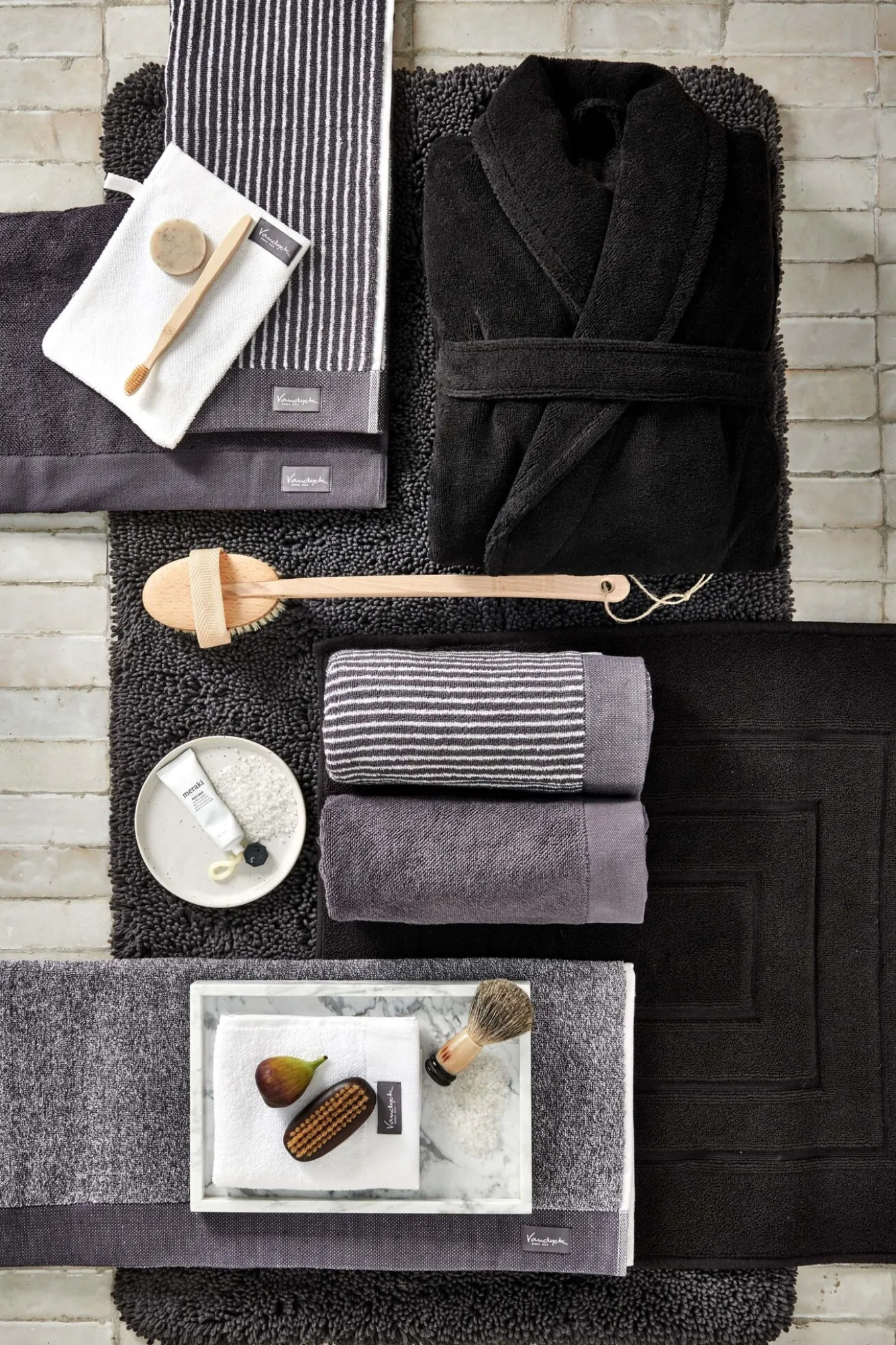 Vandyck Bath towel 70x140 cm HOME Mouliné Off Black (BAKC18201) set/3 pieces