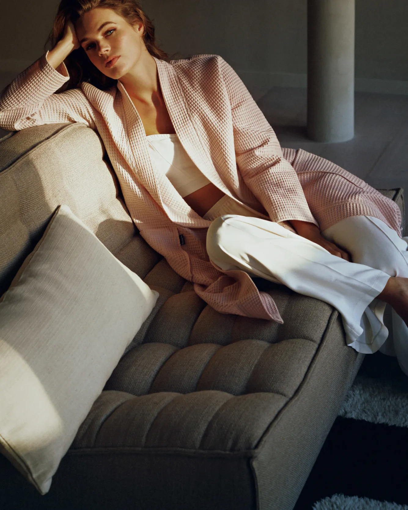 Vandyck Bathrobe BIARRITZ color Pale Pink (BAGE22104)