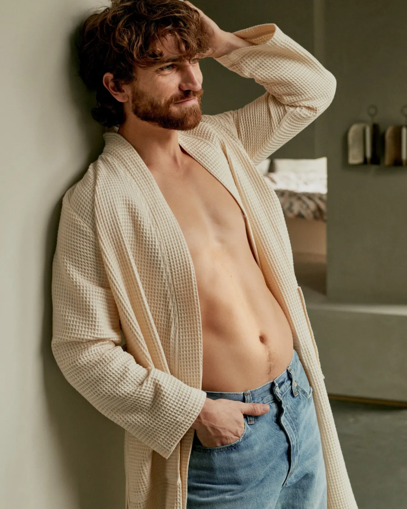 Vandyck Bathrobe BIARRITZ color Cream Tan (BAGE22104)