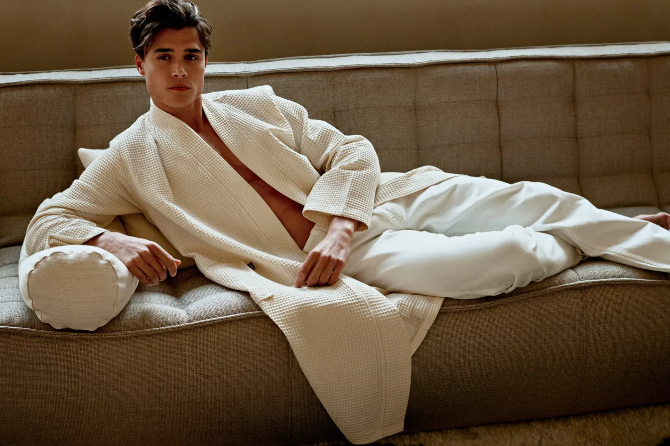 Vandyck Bathrobe BIARRITZ color Cream Tan (BAGE22104)