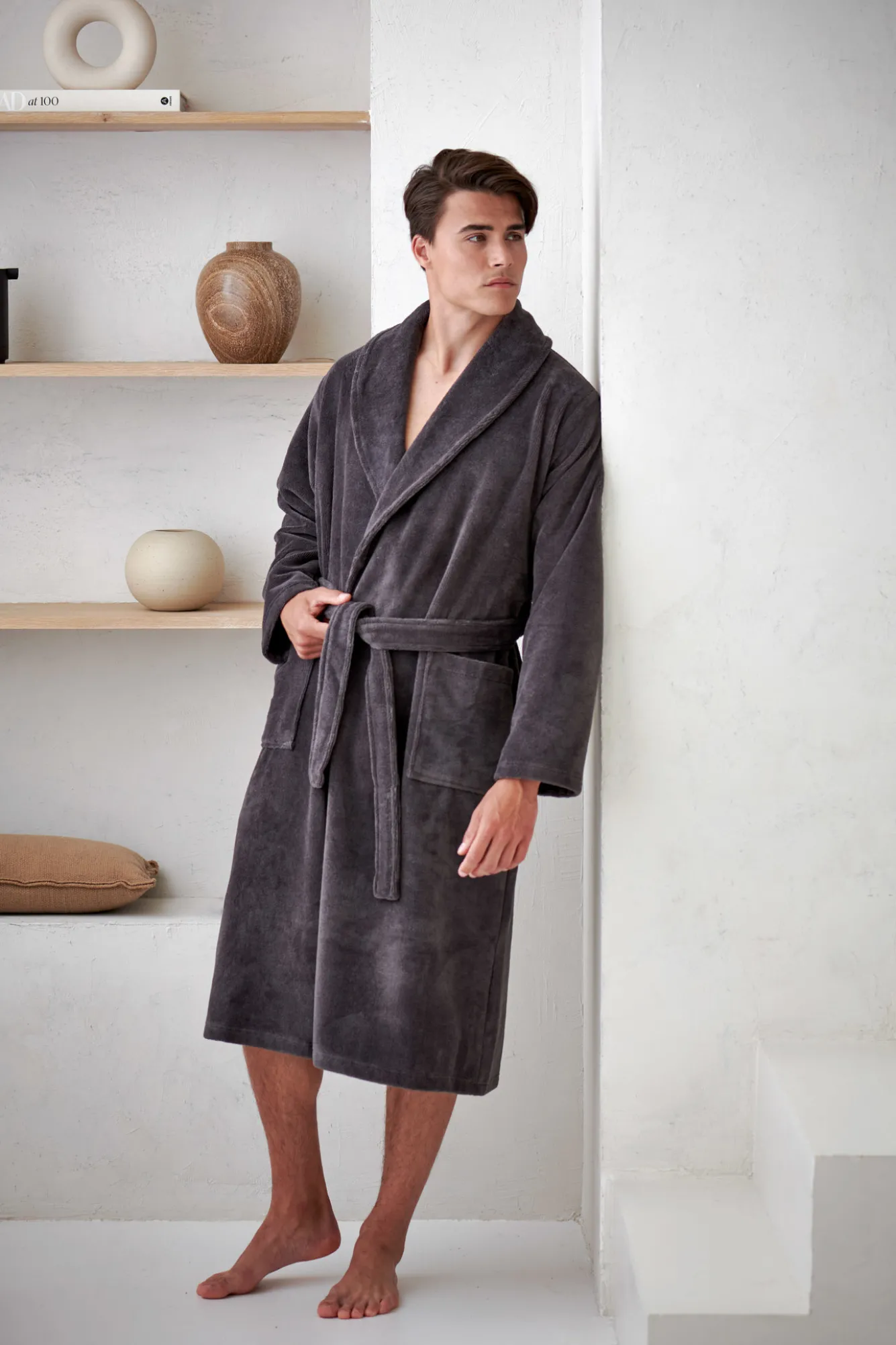 Vandyck BEAUMONT bathrobe color Anthracite (BAGE14201)