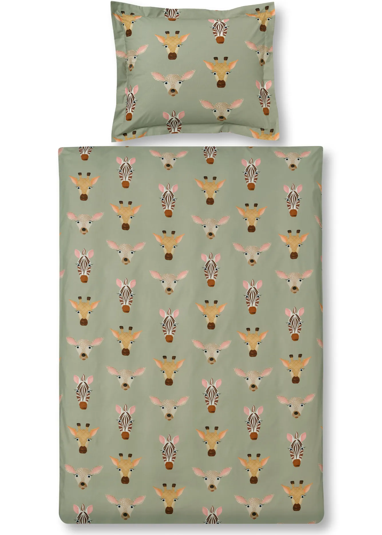 Vandyck Duvet cover WILDLIFE KIDS Light Olive 140x220 cm (KIBB20209)