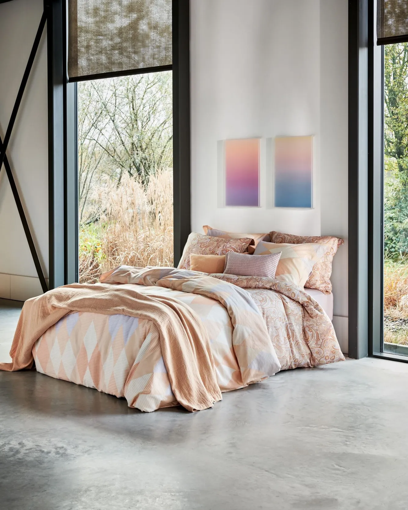 Vandyck Duvet cover GLAZE Apricot Blush 200x220 cm (satin cotton)