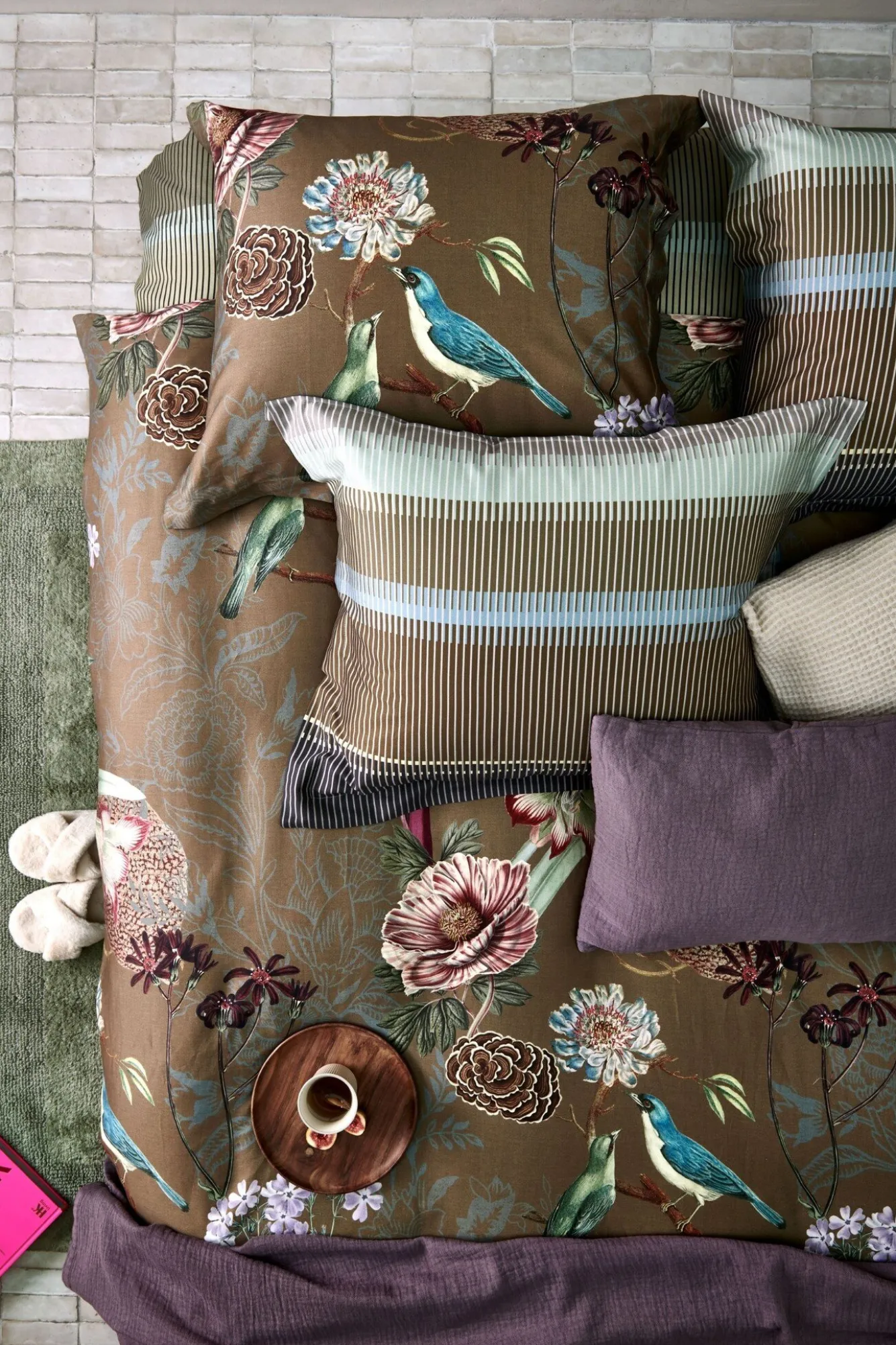 Vandyck Duvet cover FLORAL BIRD multi 200x220 cm (satin cotton)