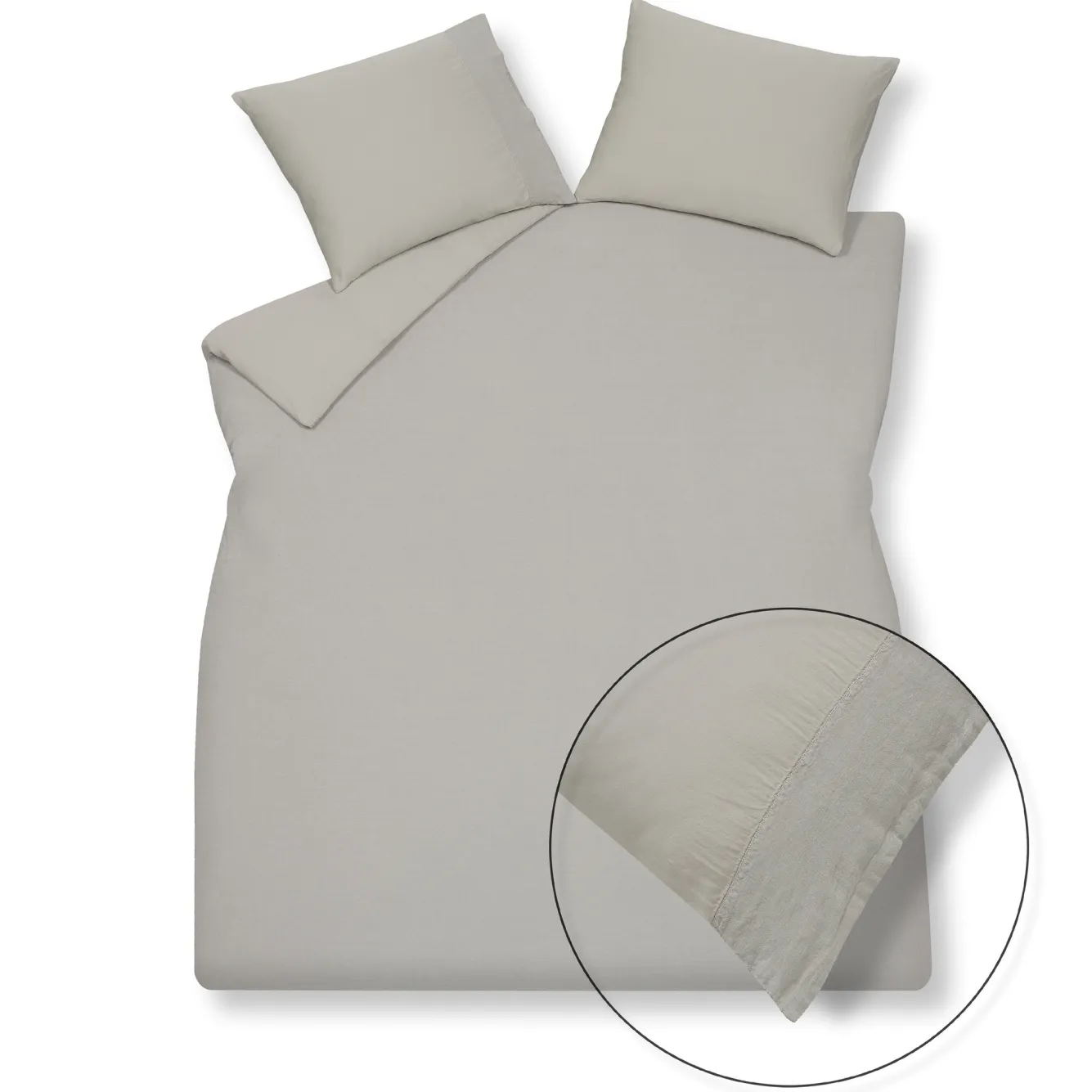 Vandyck Duvet cover PURE 07 Cool Gray 200x220 cm (linen / satin cotton) PRSA17207