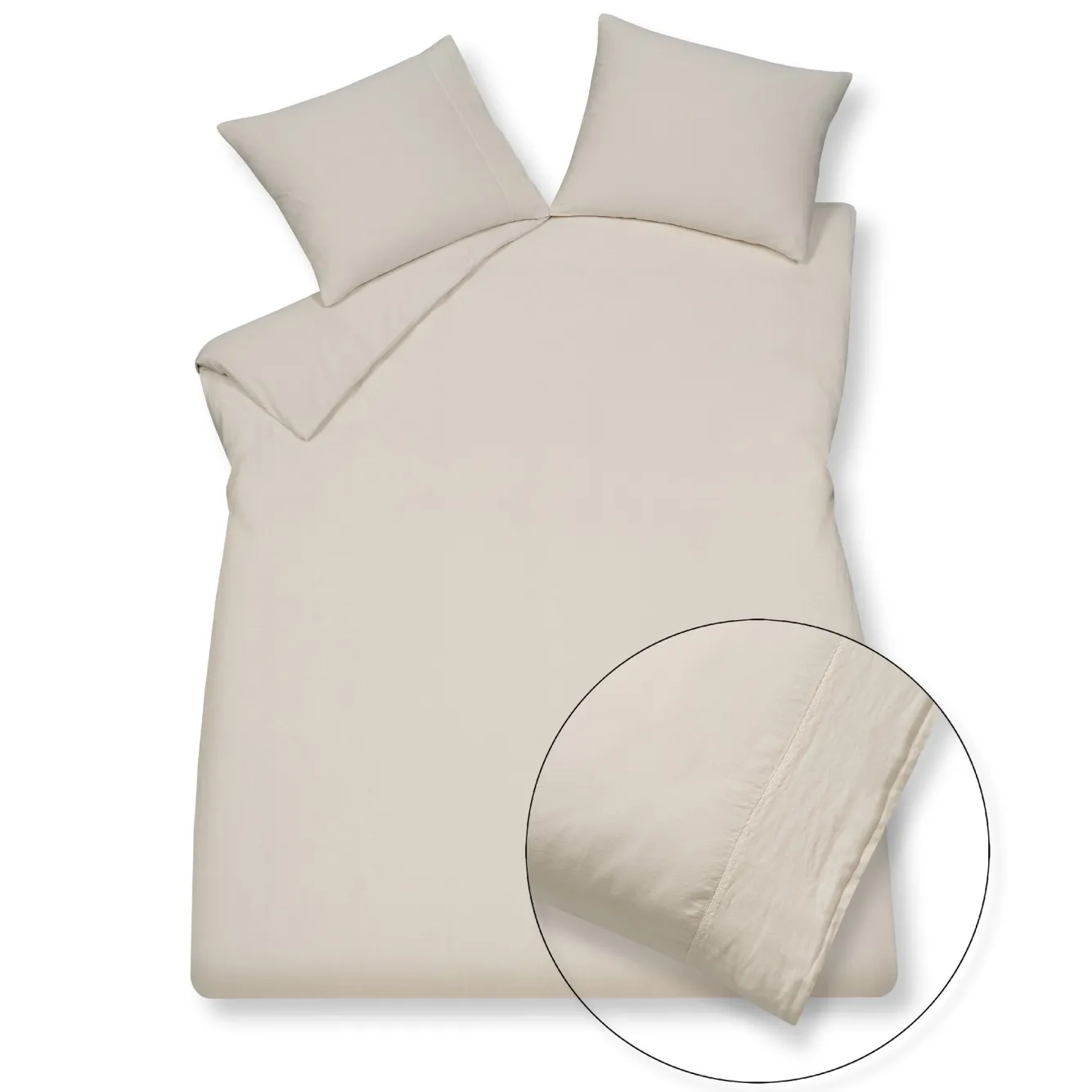 Vandyck Duvet cover PURE 07 Cream Tan 200x220 cm (linen / satin cotton) PRSA17207