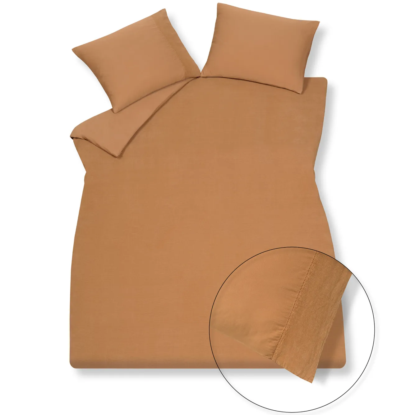 Vandyck Duvet cover PURE 07 Cognac 200x220 cm (linen / satin cotton) PRSA17207