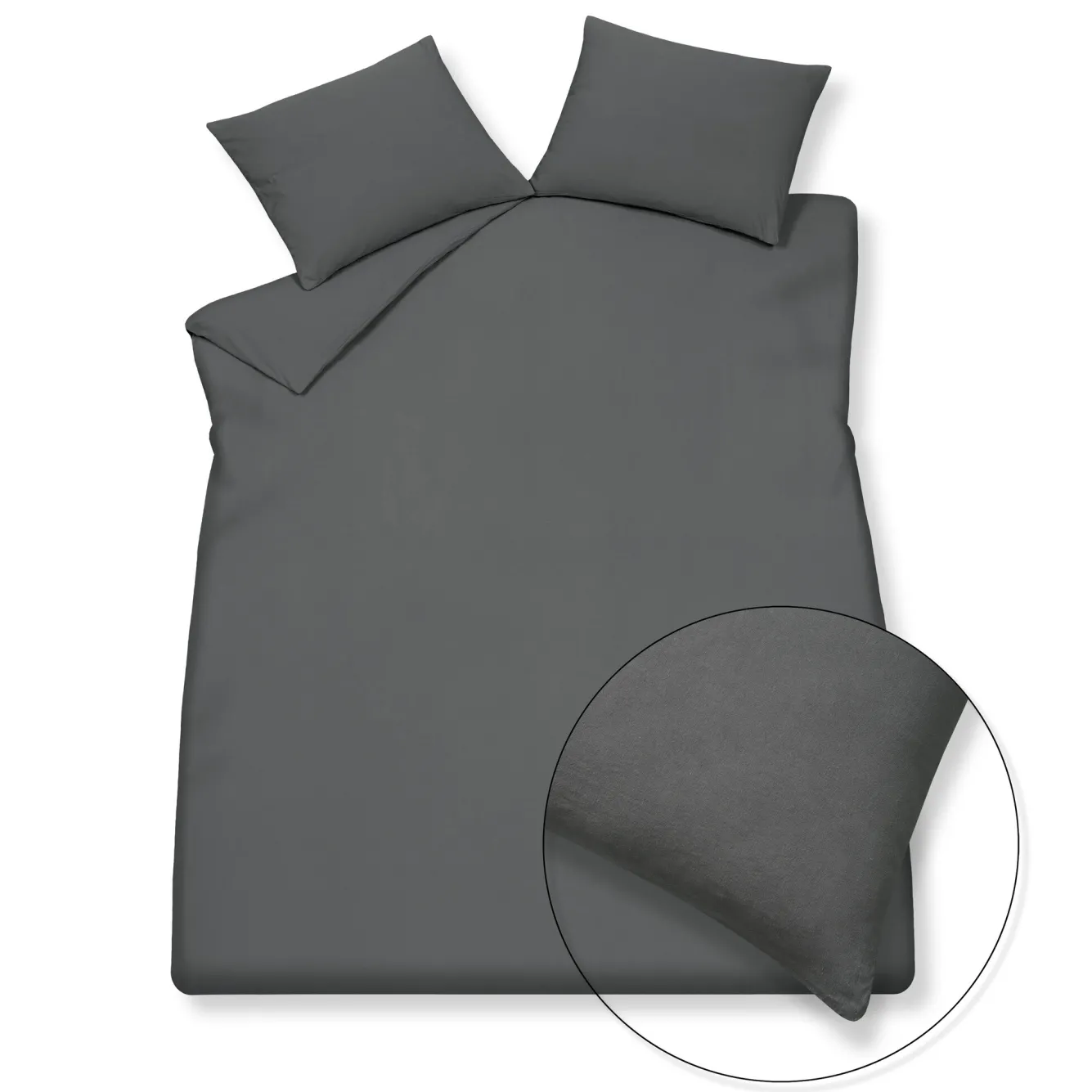 Vandyck Duvet cover PURE 66 Off Black 140x220 cm (hemp / cotton)