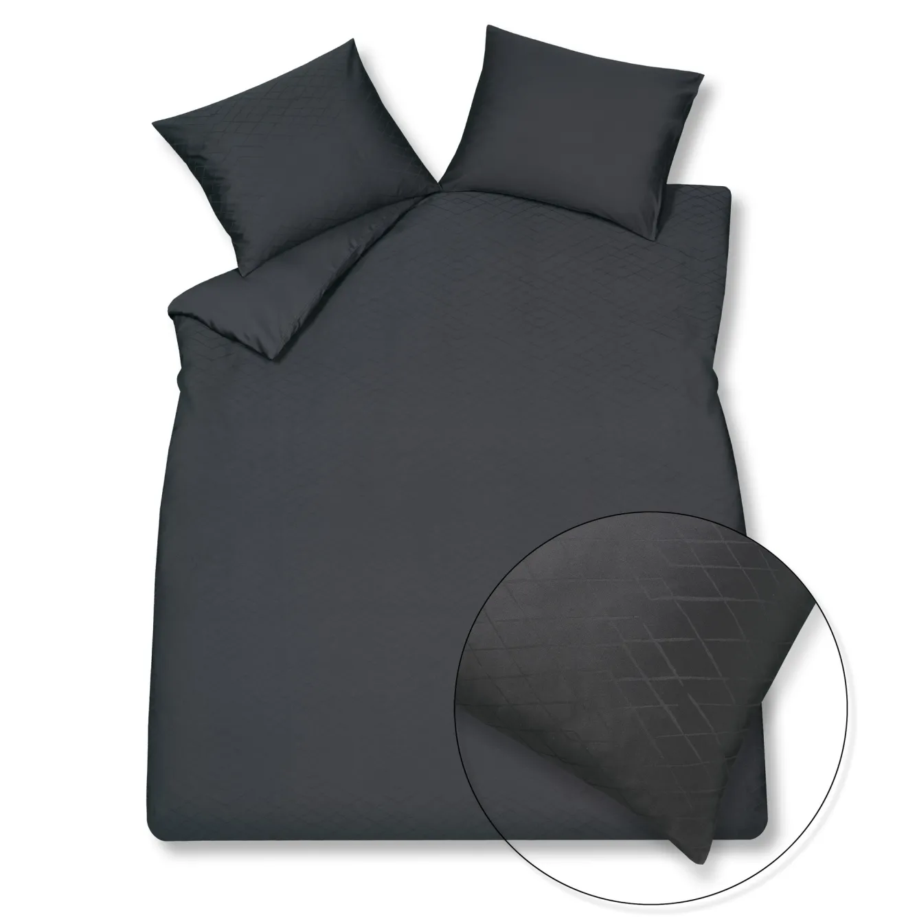 Vandyck Duvet cover PURITY Monaco Off Black 200x220 cm (satin cotton)