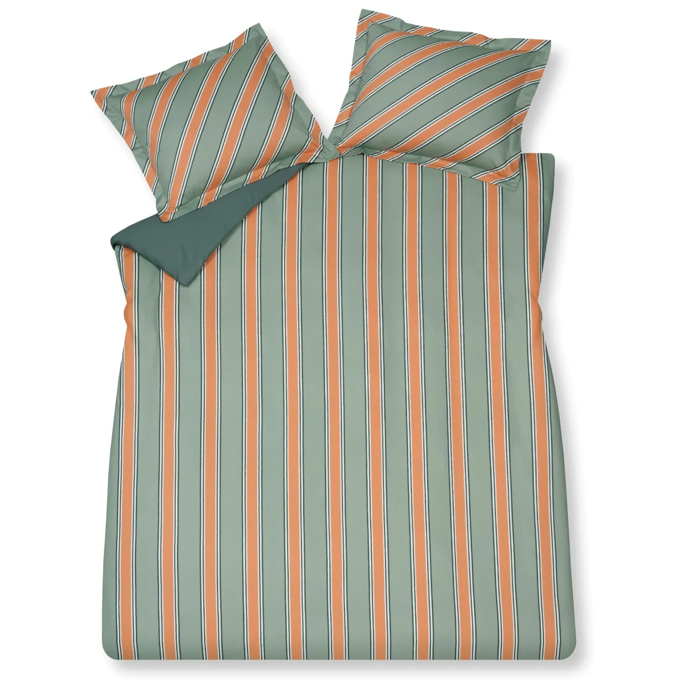 Vandyck Duvet cover PREPPY STRIPE Smoke Green 200x220 cm (satin cotton)