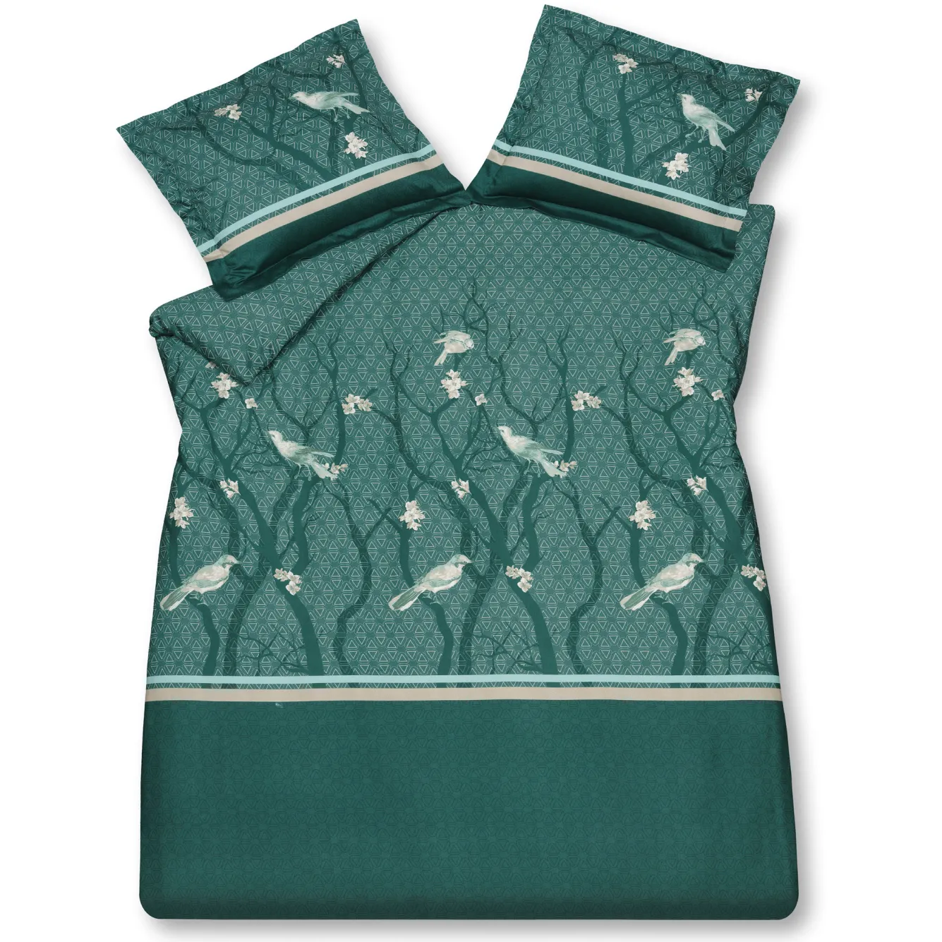 Vandyck Duvet cover SMALL BIRDS Mint Green 200x220 cm (satin) SABR20103
