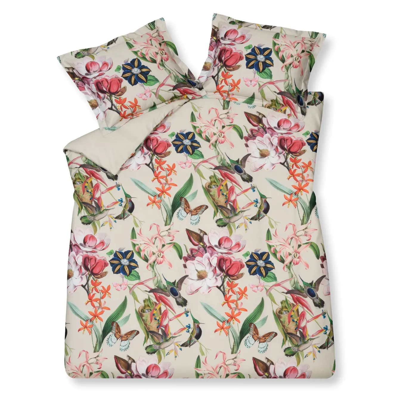 Vandyck Duvet cover FLOWER MIX Cream Tan 240x220 cm (satin cotton)