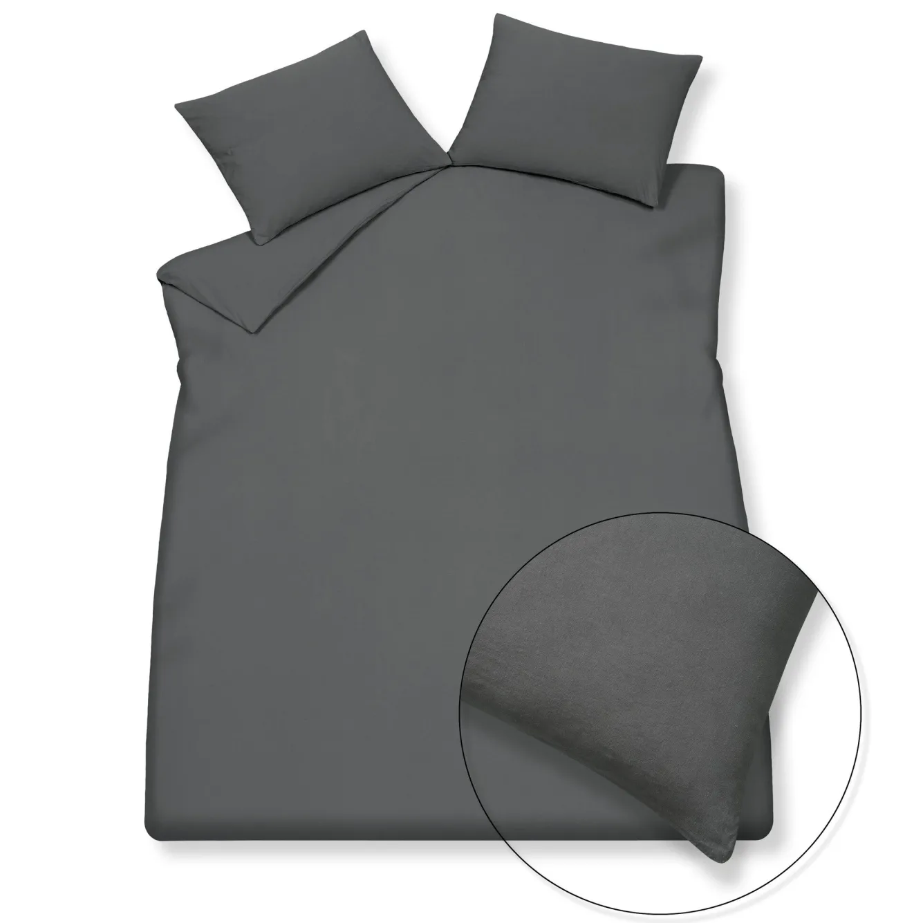 Vandyck Duvet cover PURE 66 Off Black 200x220 cm (hemp / cotton)