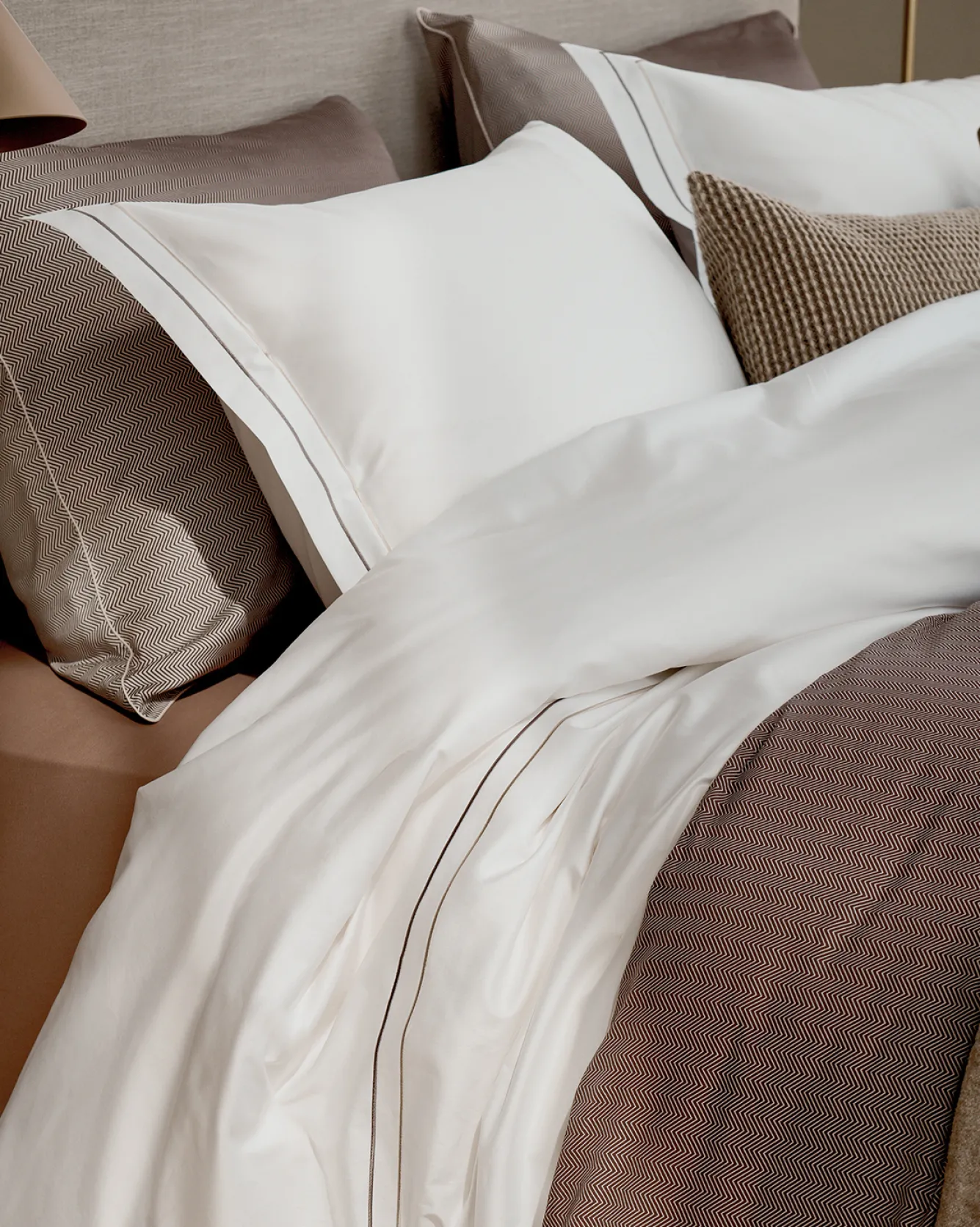 Vandyck Duvet cover PURITY Naples 240x220 cm, color Sand (satin cotton)