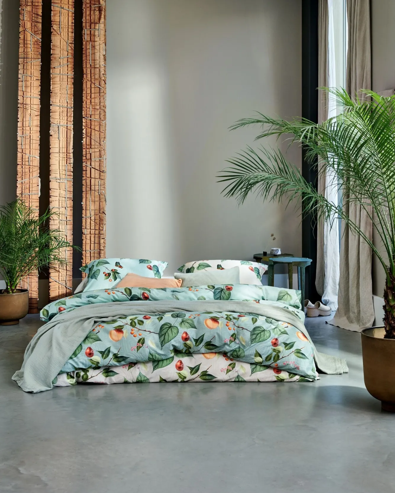 Vandyck Duvet cover FRUIT GARDEN Cream Tan 140x220 cm (satin cotton)