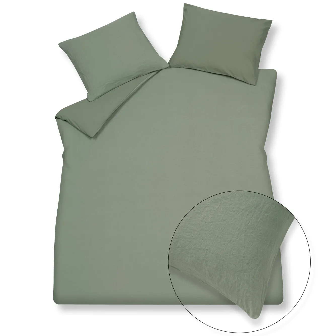 Vandyck Duvet cover PURITY 79 Smoke Green 140x220 cm (linen / cotton) PUCO16179